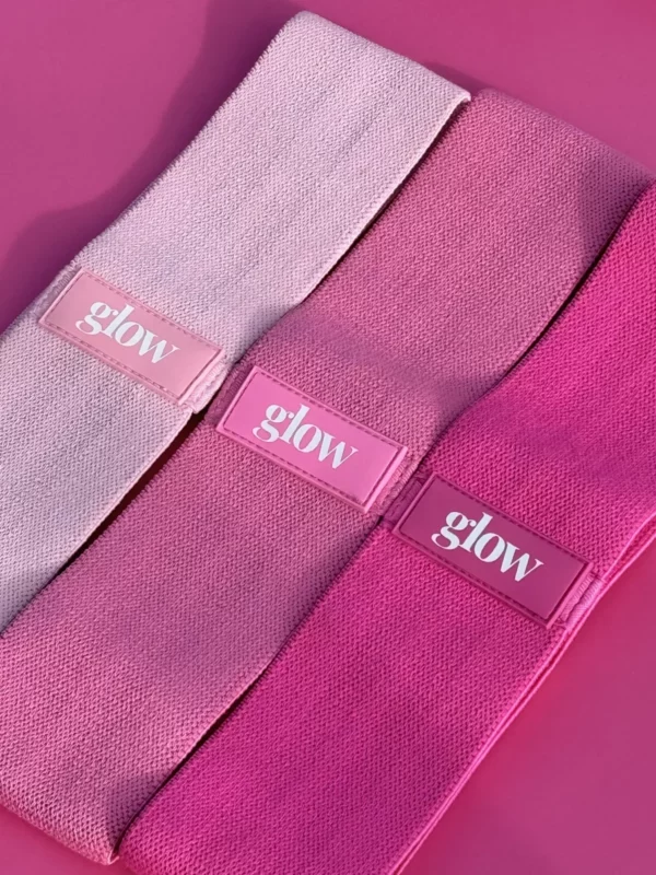Bandes de résistance Glow roses, 3 niveaux